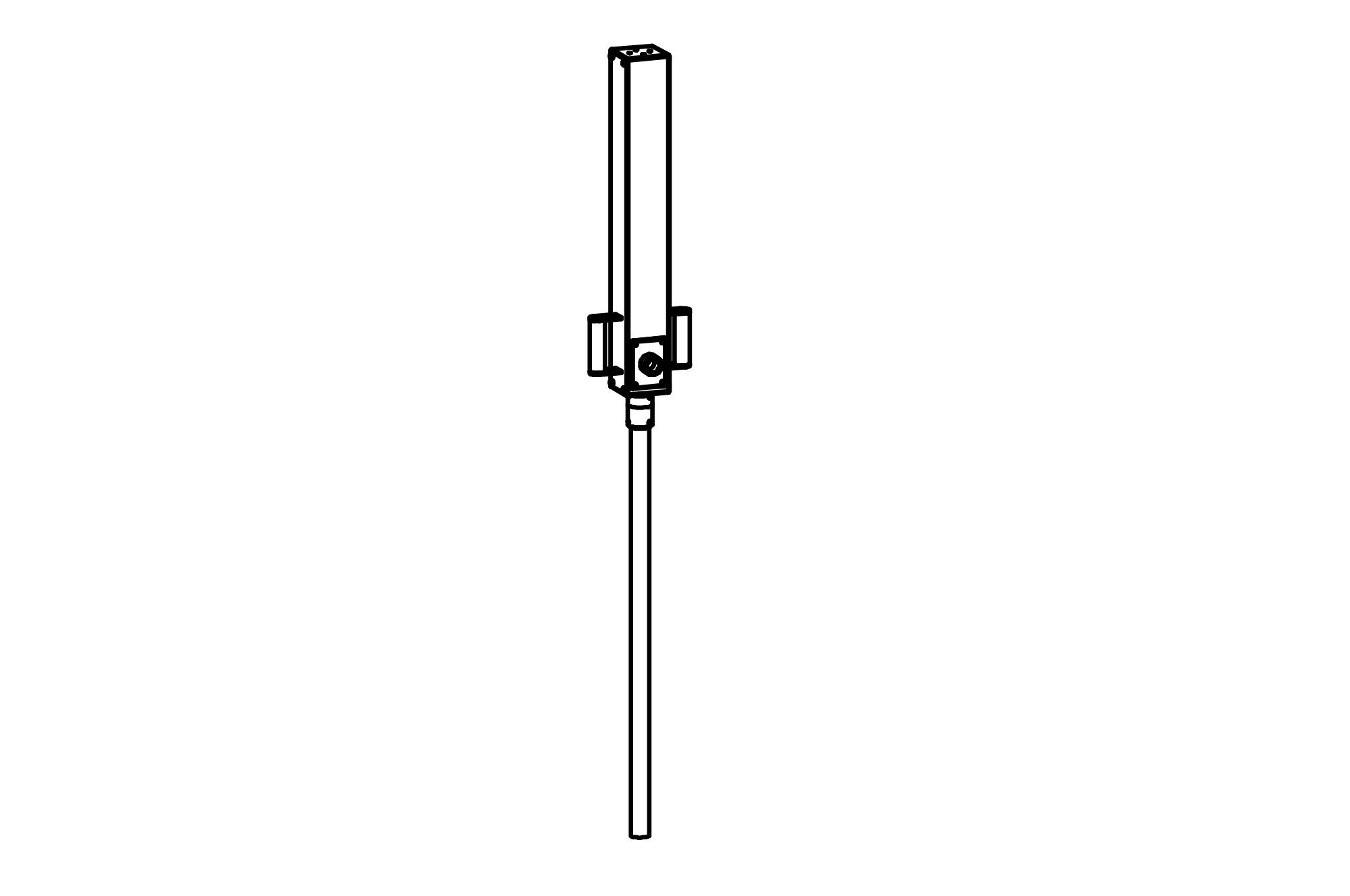 Periscope with a ground anchor and equipment made of stainless steel.