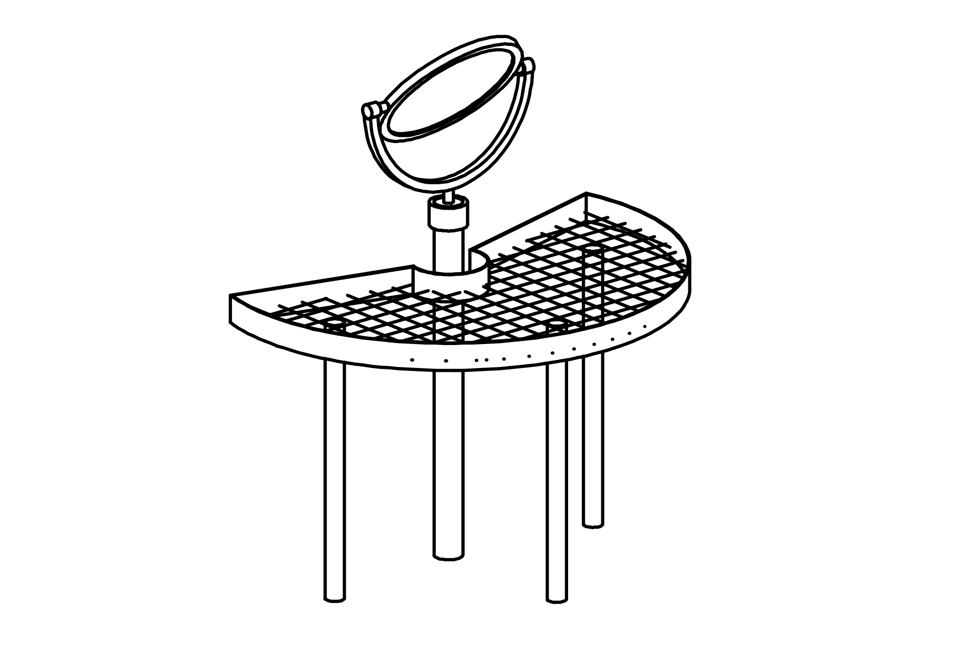 Magnifying Lens with Table with shatter-proof acrylic glass