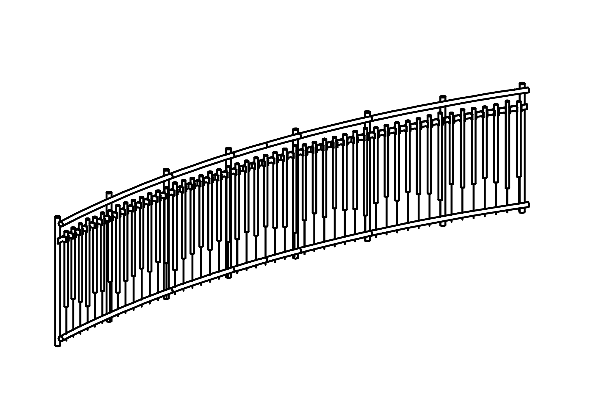 Melodic Fence with equipment made of stainless steel