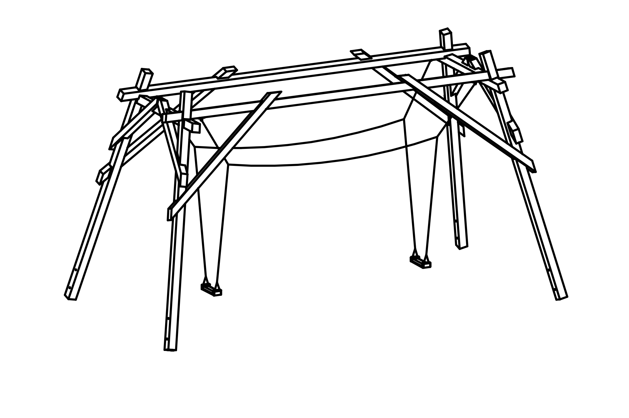 Partner Swing with equipment made of non-impregnated mountain larch