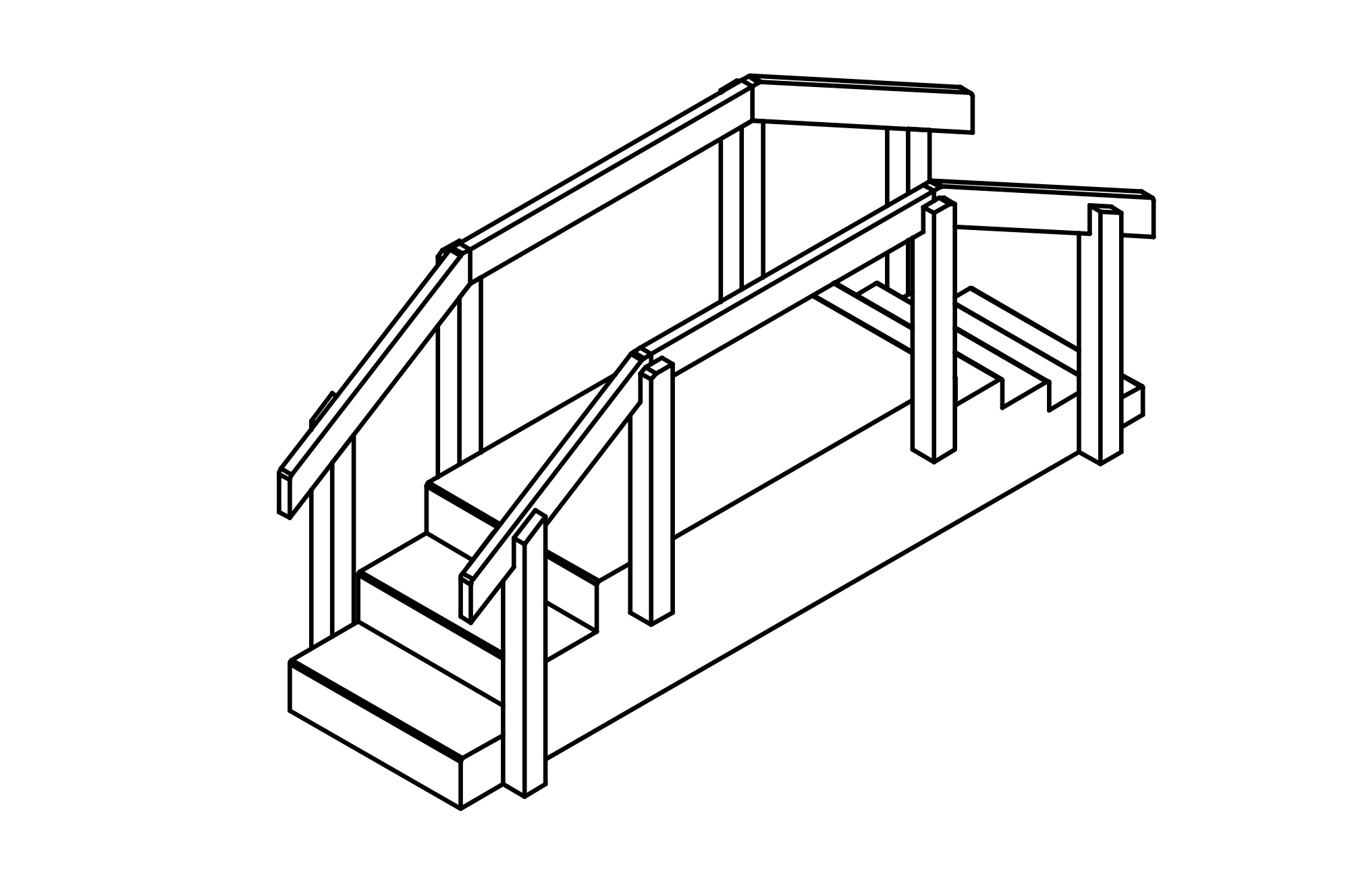 Life Path: Climbing Stairs made from sawn-timbers of mountain larch