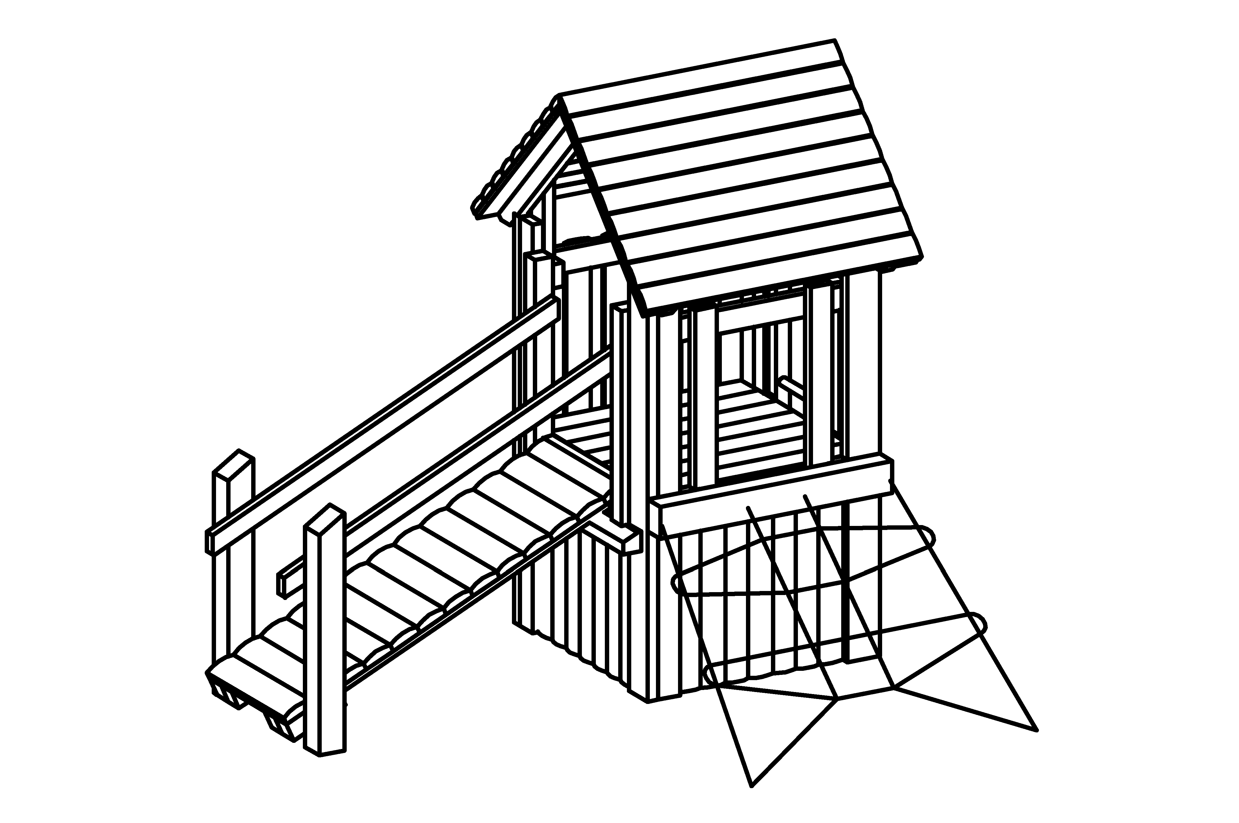 Hut Combination 214 is a small platform hut with roof and steel feet