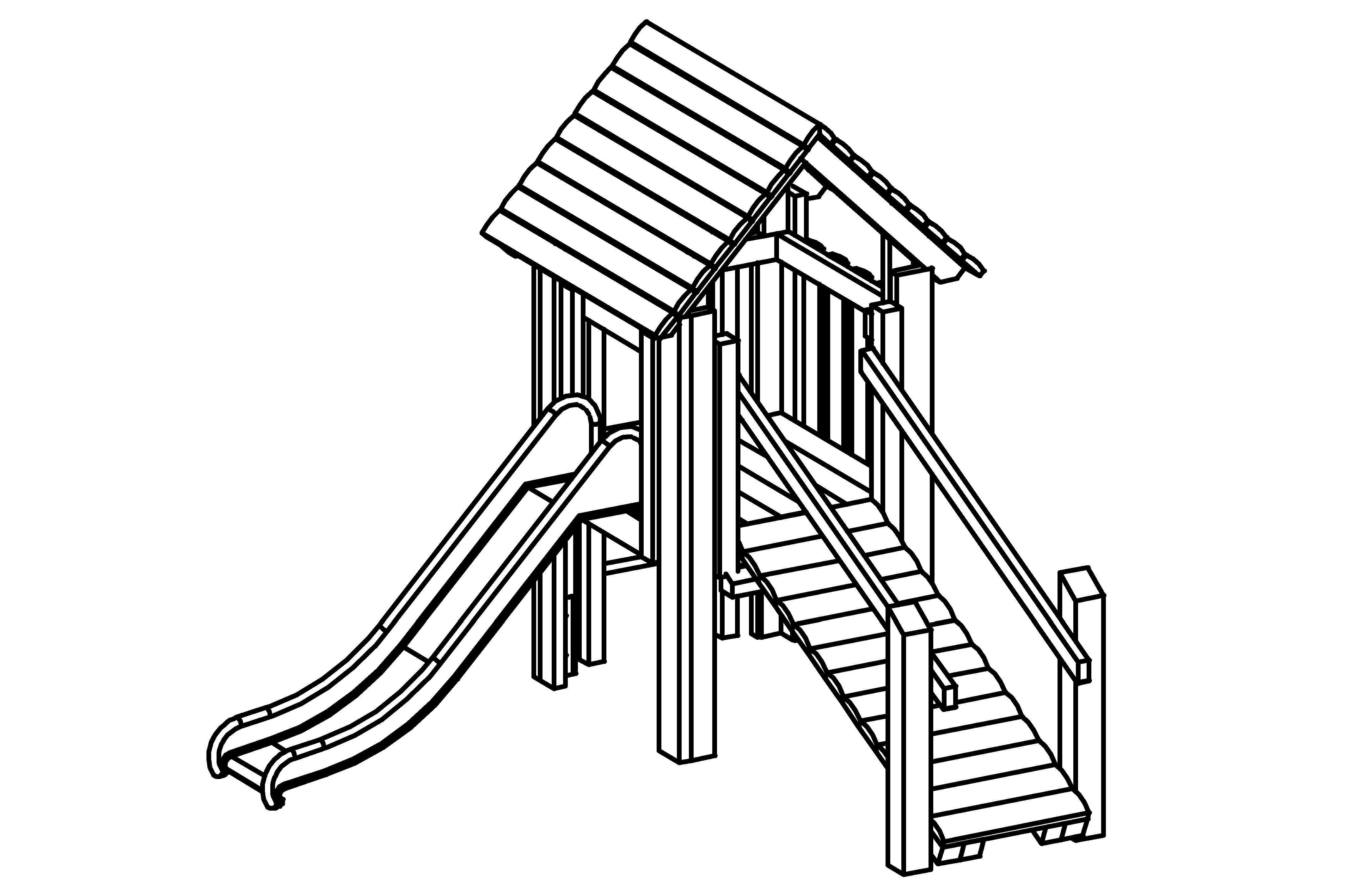 Hüttenkombination 3515 has slides made of stainless steel