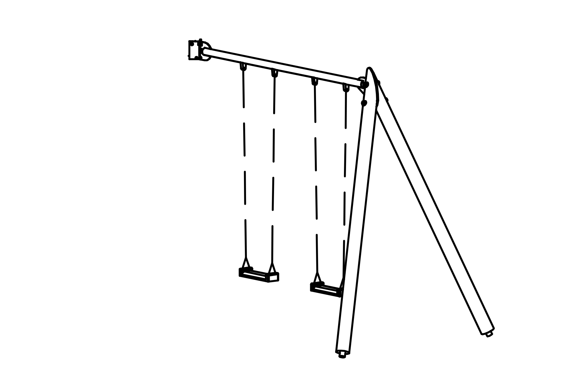 Double Swing special, height = 3 m for attachment to corner on Square Tower with roof.