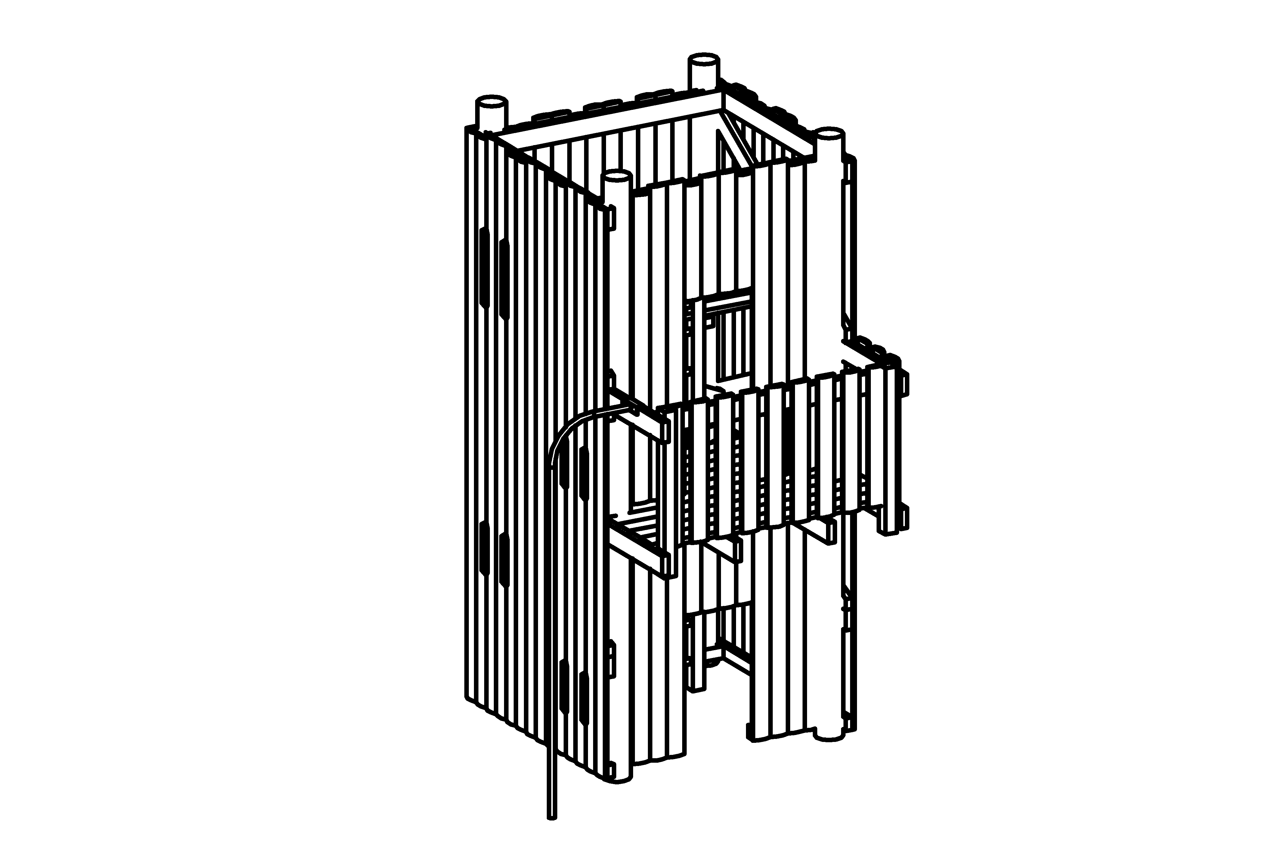 Look-out Tower, height = 2 m made of non-impregnated mountain larch