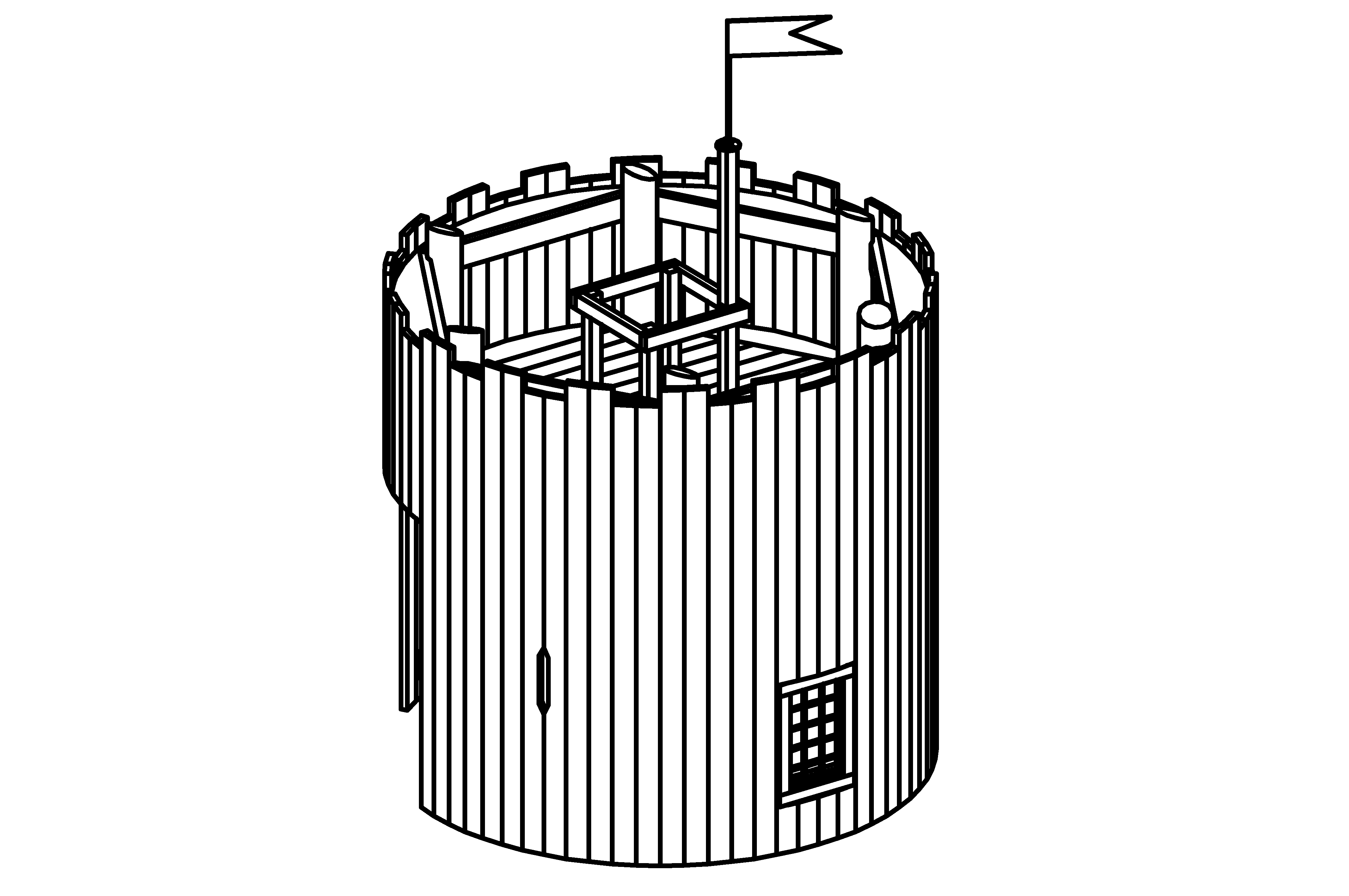 Castle Tower, floor height = 2 m