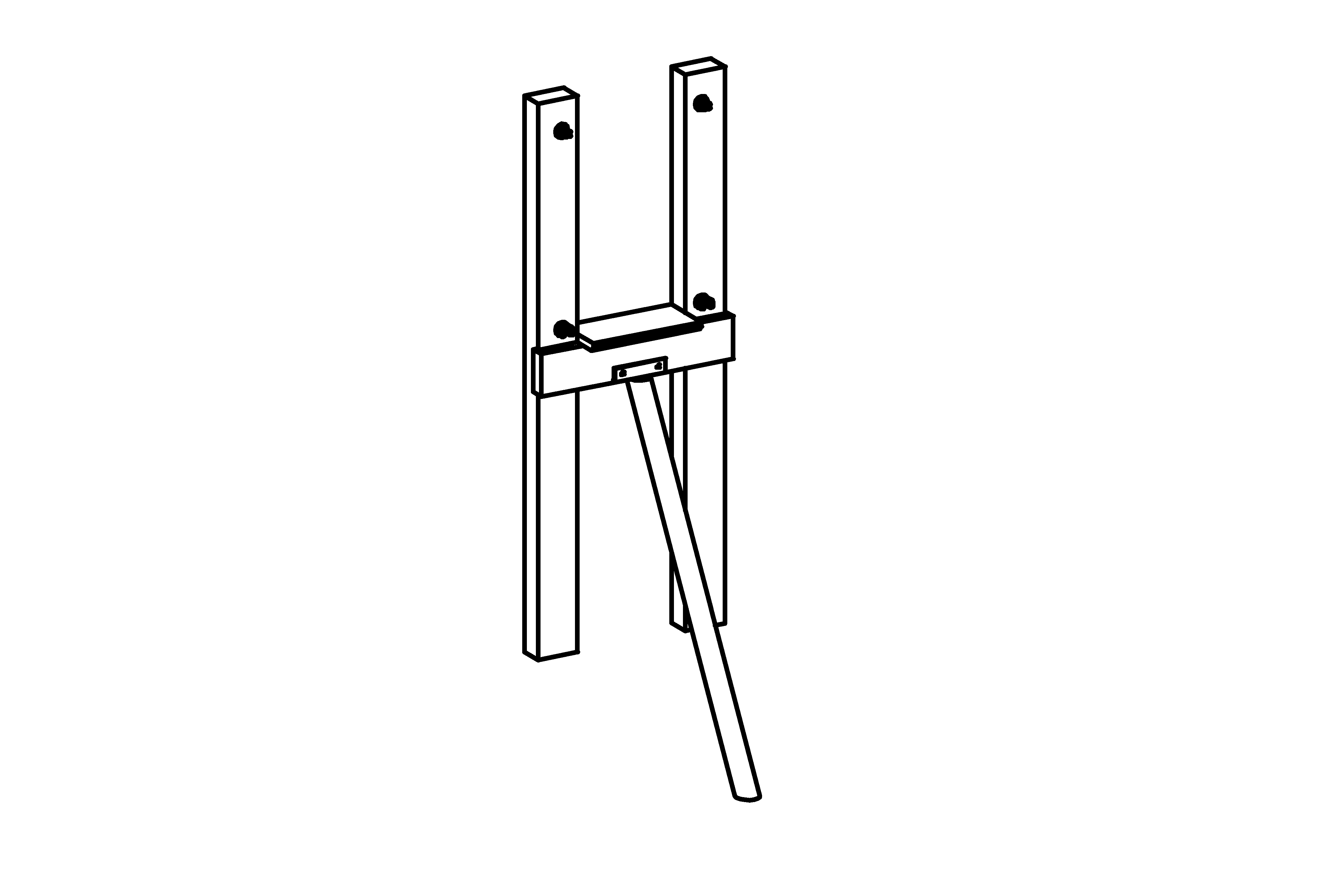 Suspension bridge support frame , height = 1.50 m