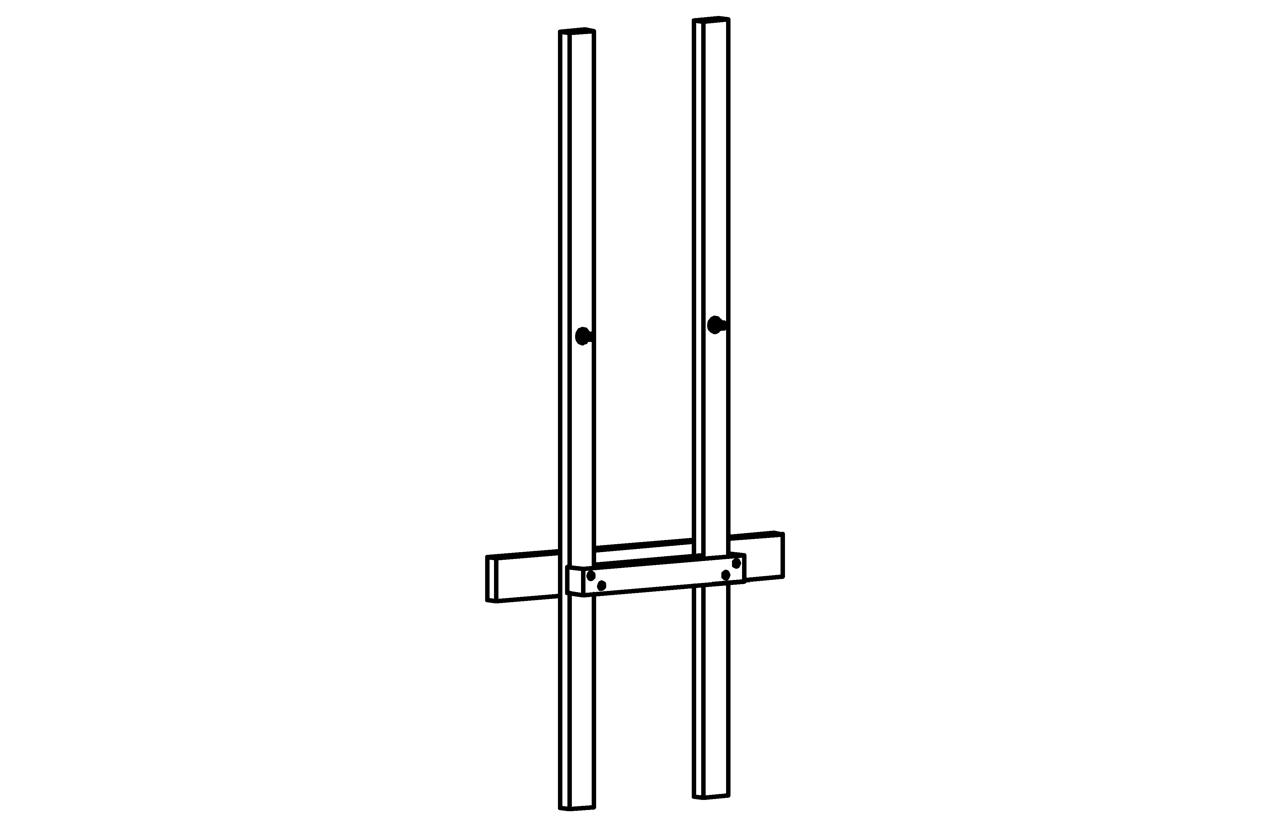 Support Frame for Square Towers with roof, height = 1 m equipment made of non-impregnated mountain larch