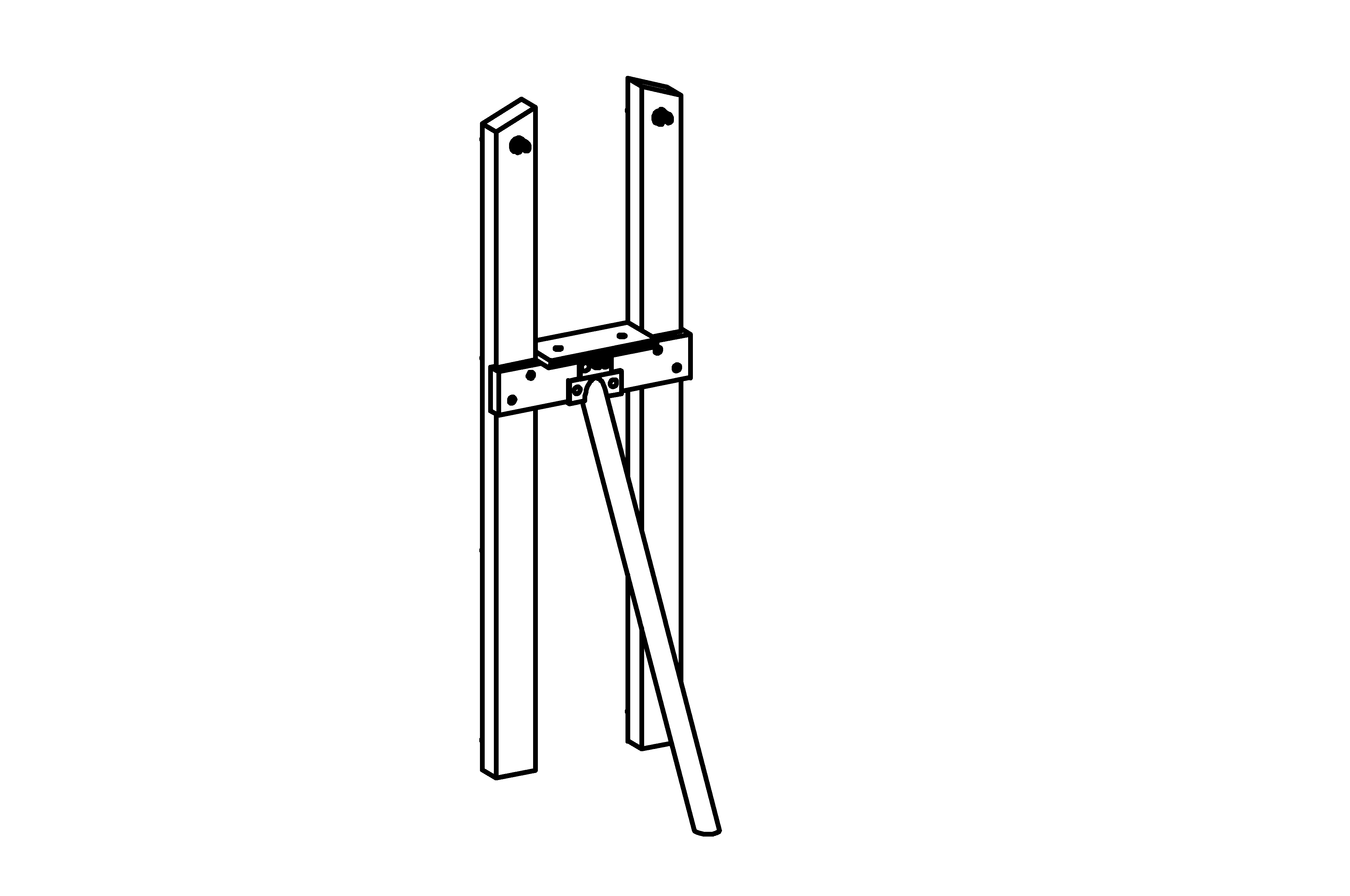 Support Frame for Small Square Tower made of non-impregnated mountain larch