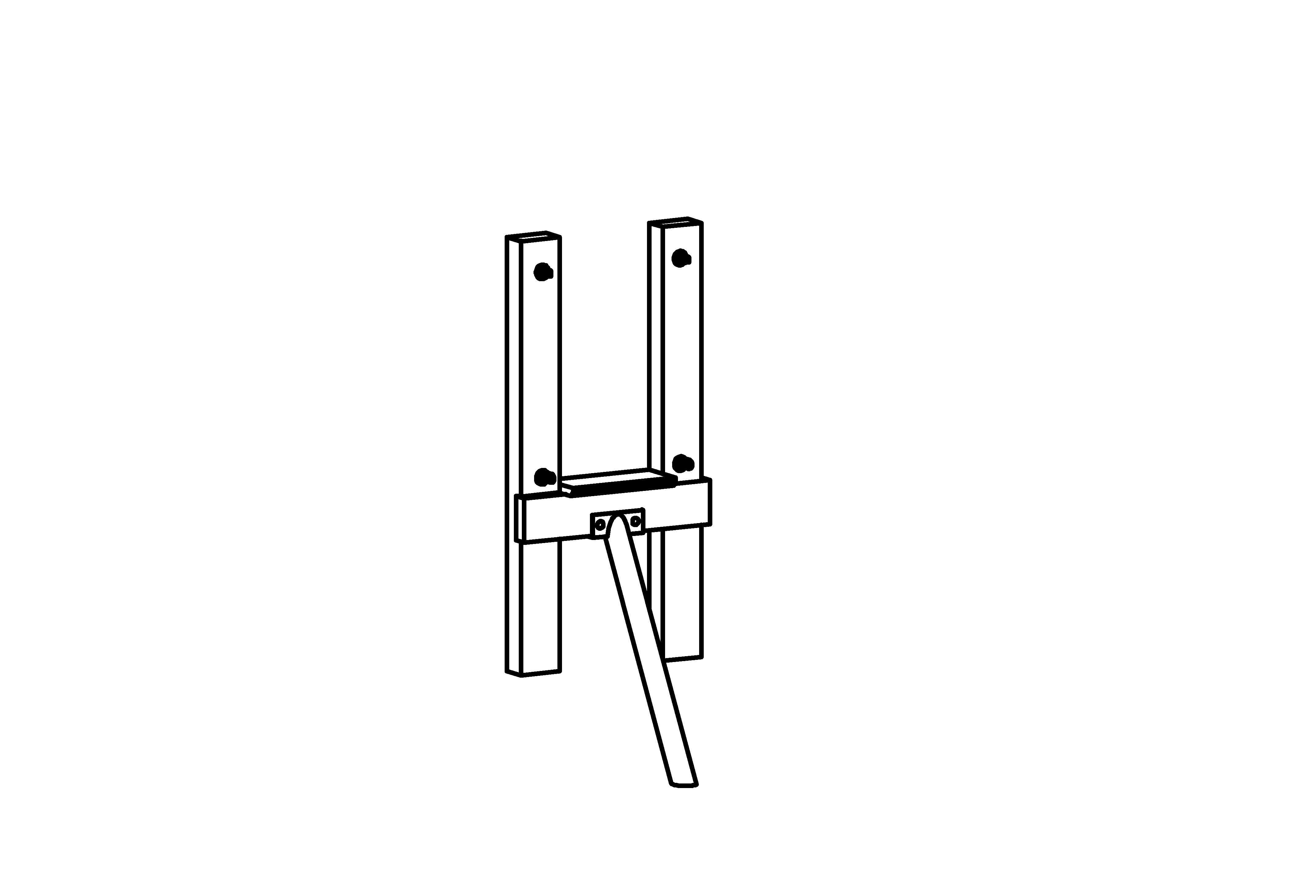 Support Frame for rope bridges, height = 1,50 m with core-free sawn-timbers