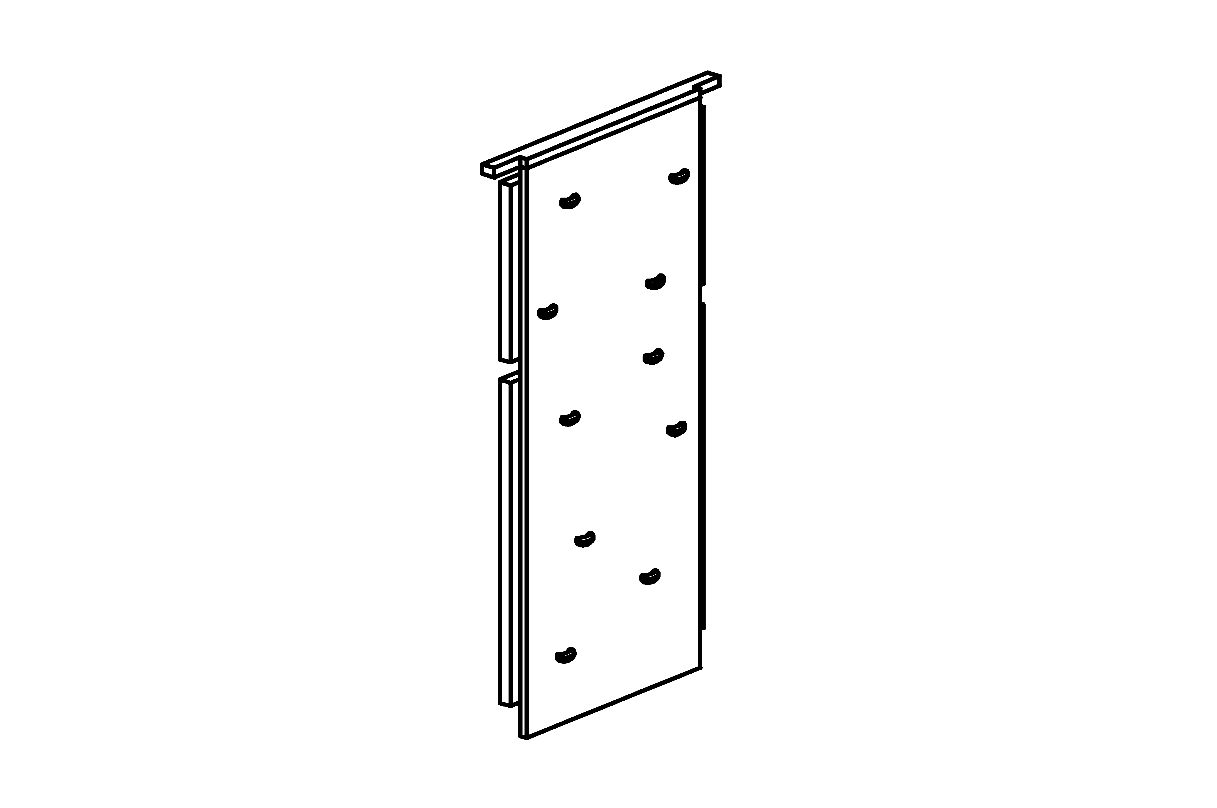 Climbing Wall for Small Square Tower with 10 climbing grips with core-free sawn-timbers