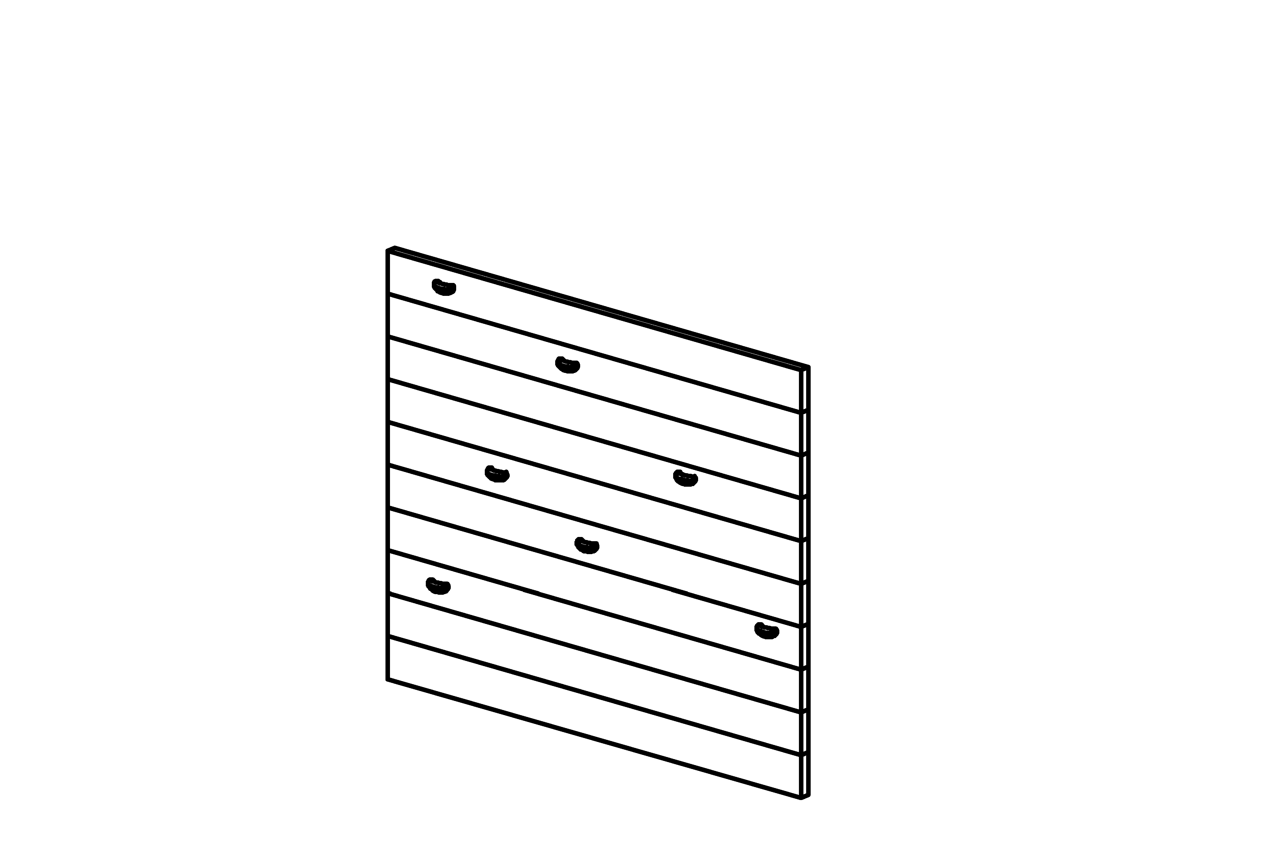 Climbing Wall with 8 grips with core-free sawn-timbers