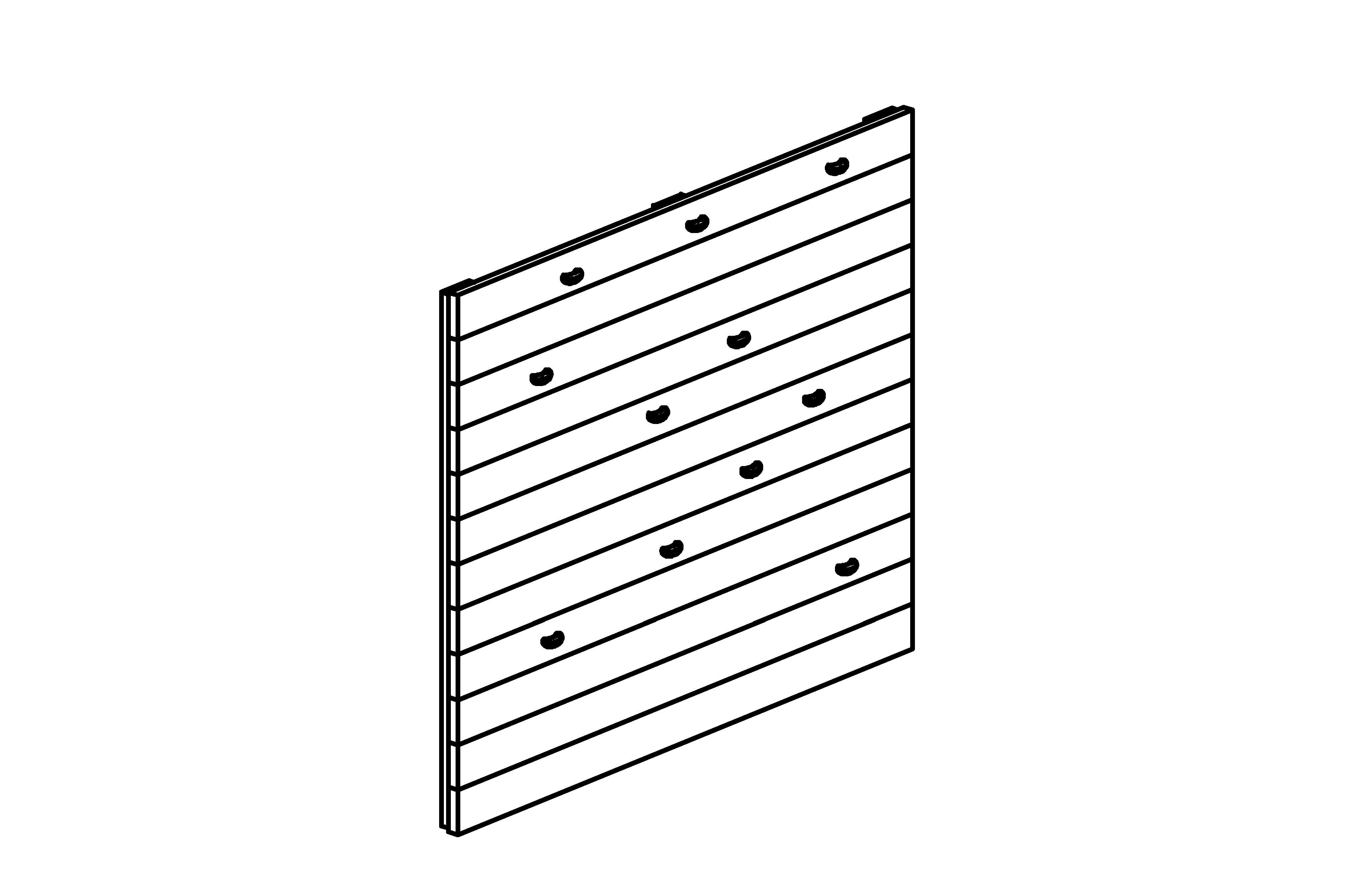 Climbing Wall with 11 climbing grips with core-free sawn-timbers