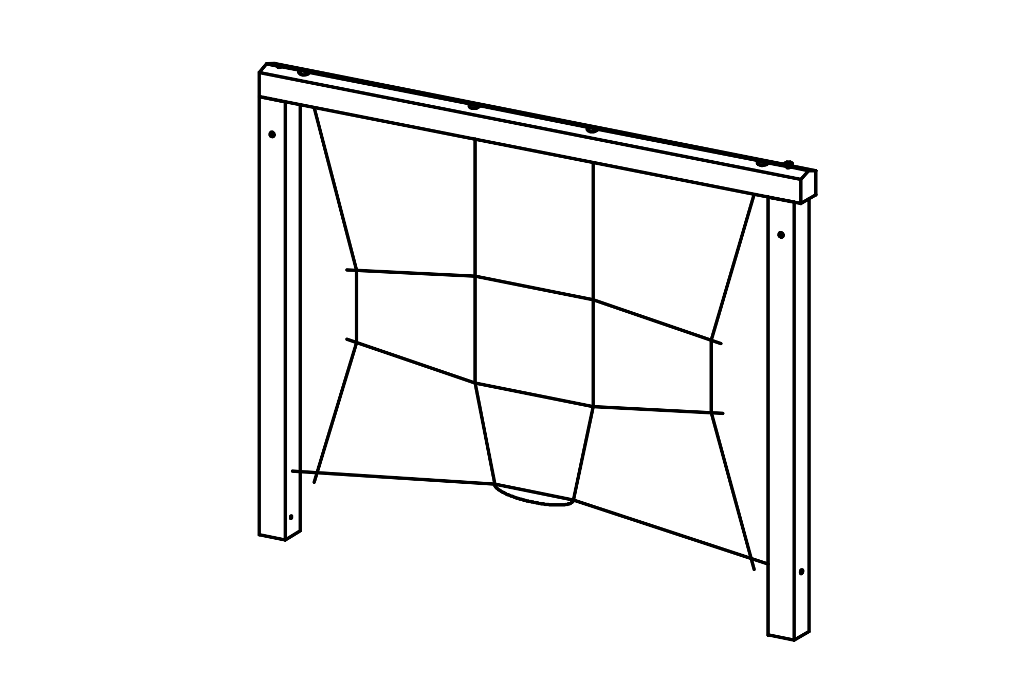 Vertical Climbing Net with core-free sawn-timbers