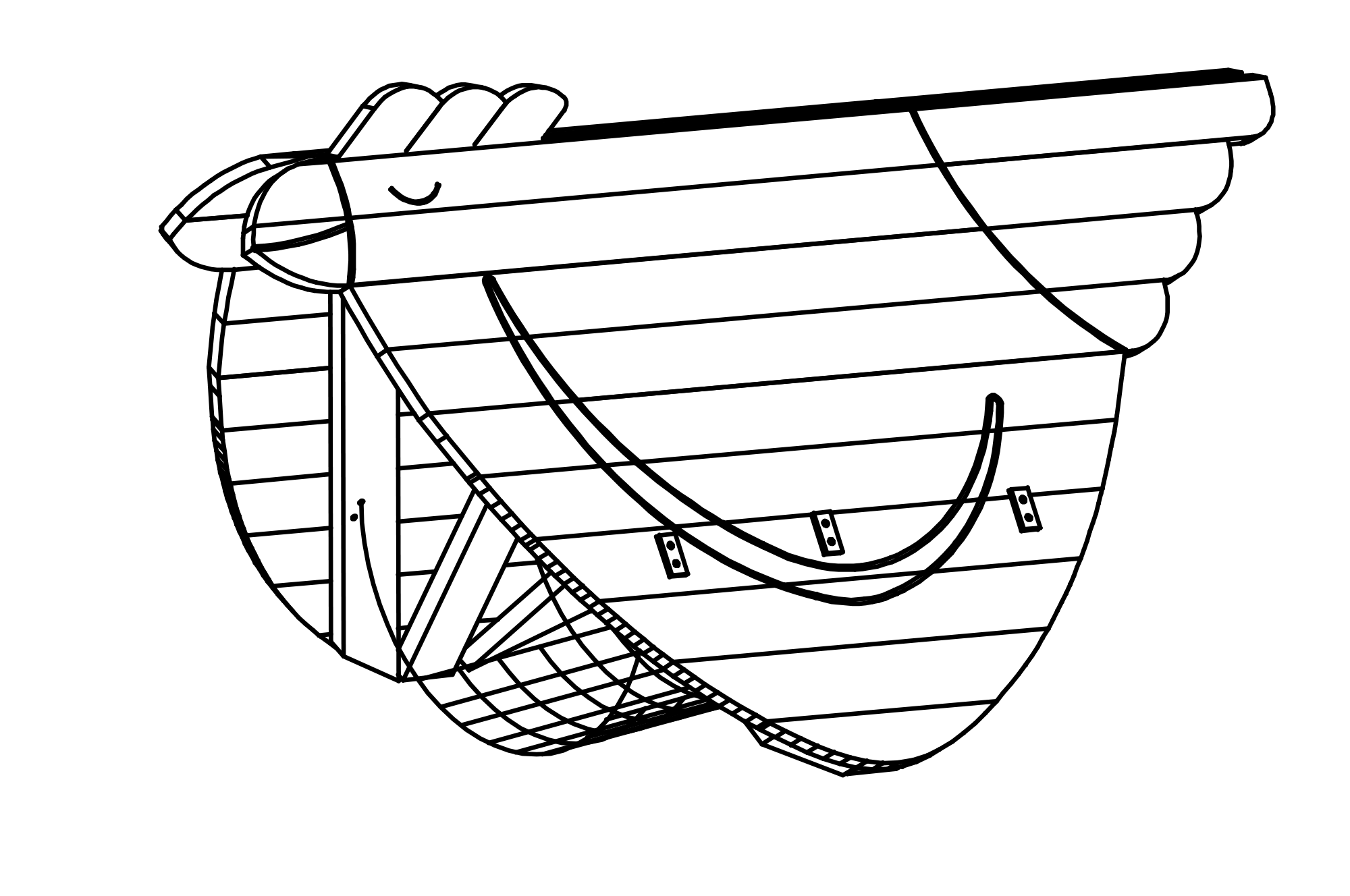 Big Chicken with Net with core-free sawn timbers