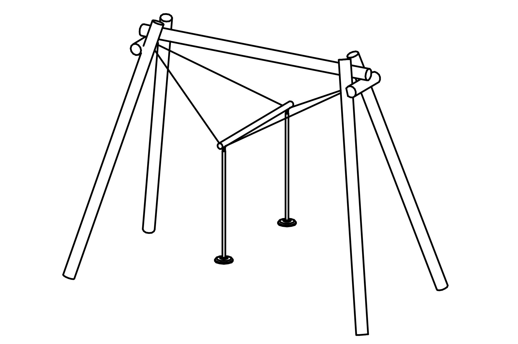 Swing Scales, made of larch with steel feet