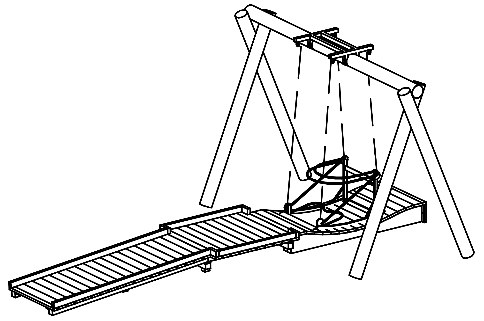 Wheelchair Swing incl. wooden construction, permitted only in supervised areas