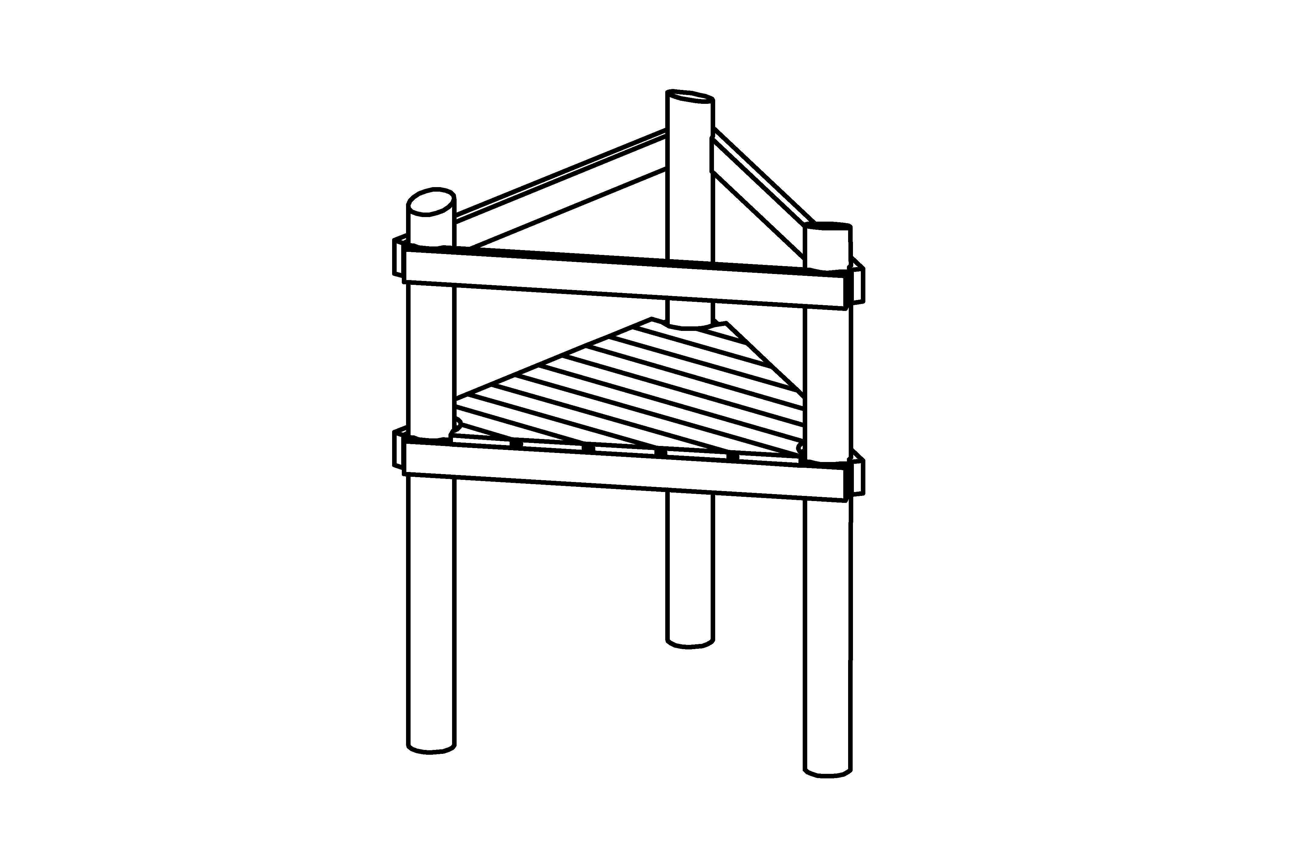 Triangular Platform, height 1.50 m