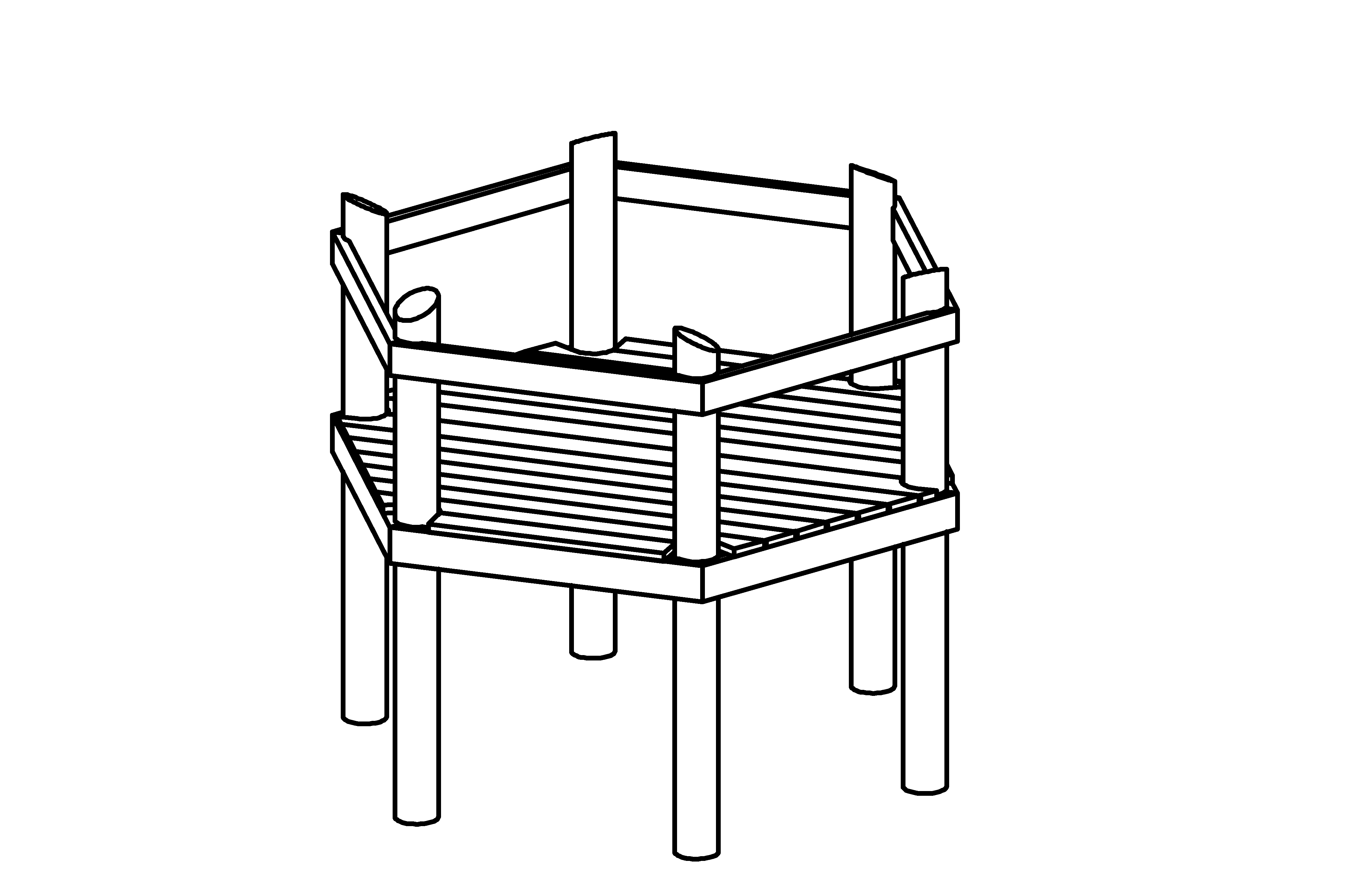 Hexagonal Platform, height 1.50 m