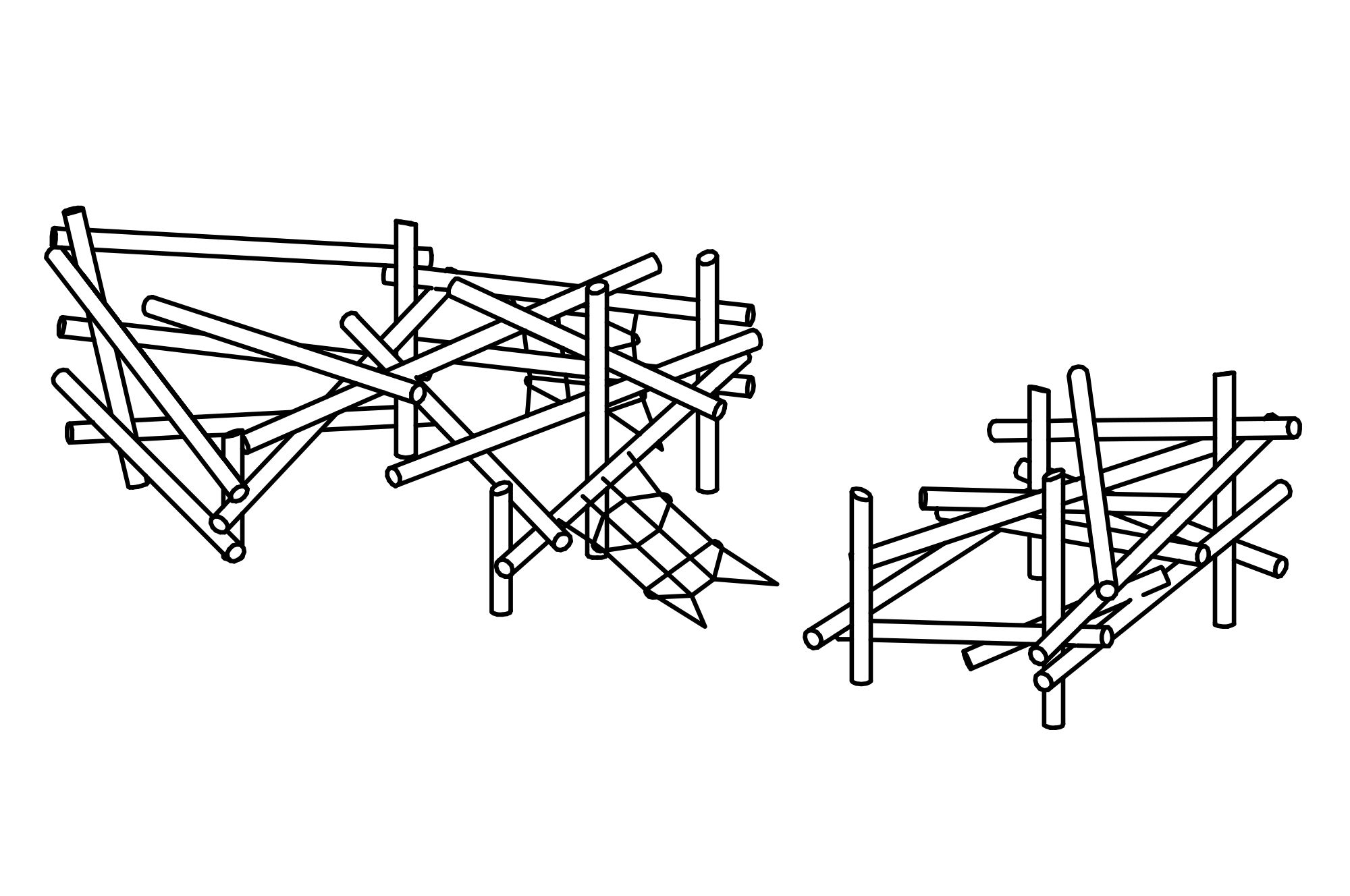 Climbing Structure 11 made of larch has posts made of robinia